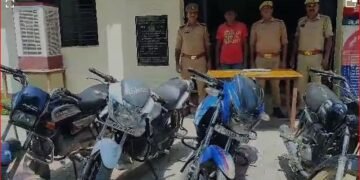 पुलिस द्वारा चोरी की 05 मोटर साइकिलो समेत एक अदद नफर अभियुक्त को किया गिरफ्तार …