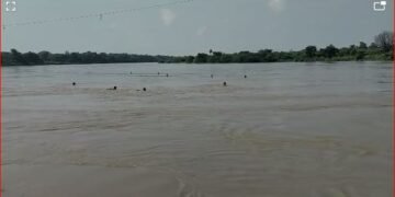 तेज उफान के साथ बढा यमुना का जलस्तर,उफान में यमुना नदी को पार करते दिखे युवक …