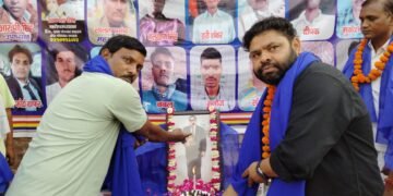 डॉ भीमराव अंबेडकर का 133वां जन्म दिवस मंगलपुर में केक काटकर मनाया गया